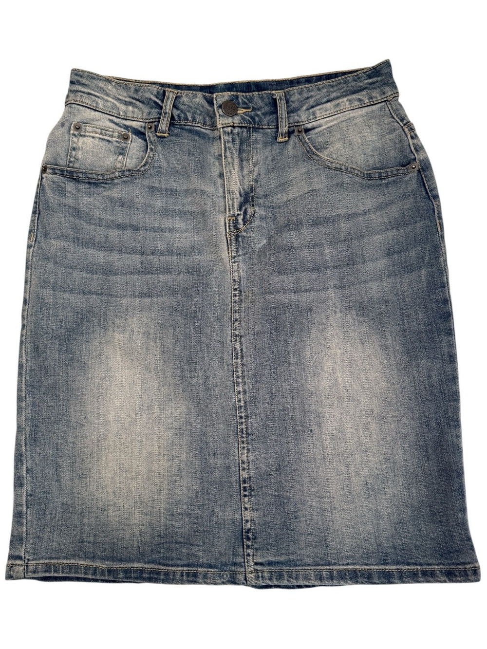 Kenneth Cole Reaction Light Blue Denim Mini Skirt Size Small